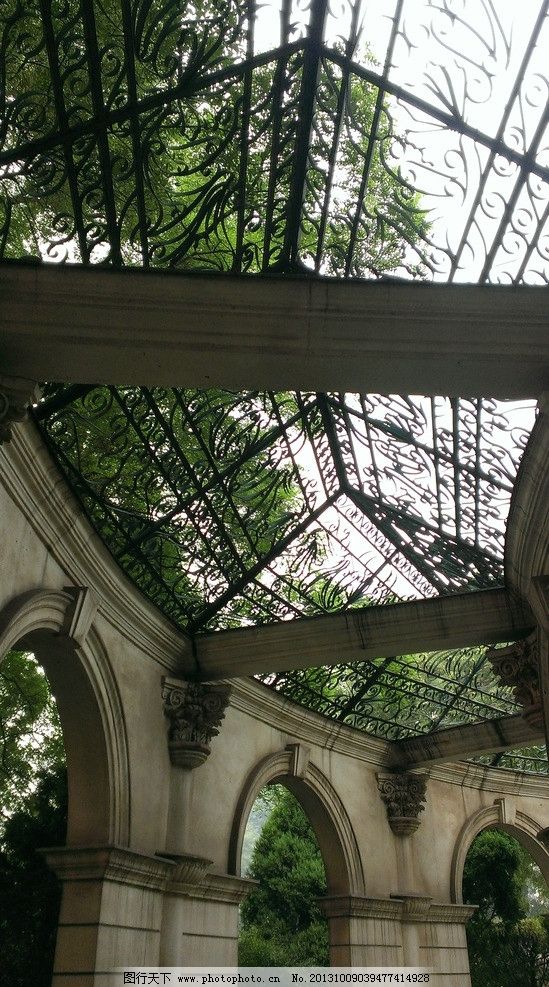 亭廊 庭院 花园 走廊 欧式 建筑摄影 建筑园林 摄影 72dpi jpg