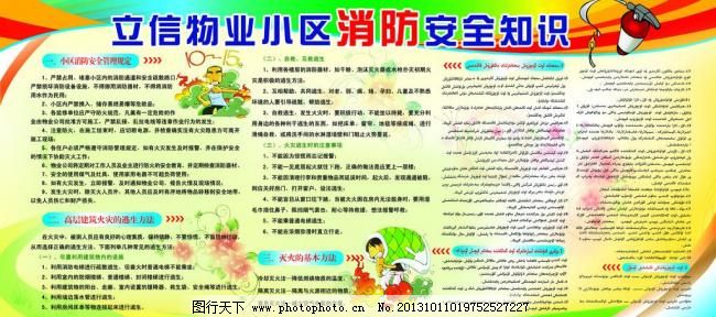 物业小区消防安全知识图片_插画集_文化艺术