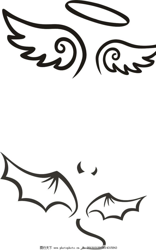 天使恶魔图片_装饰图案_设计元素_图行天下图库
