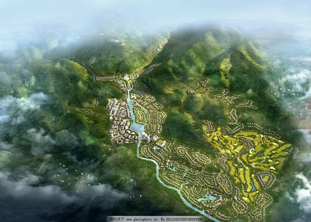 成都鹤鸣山鸟瞰图片