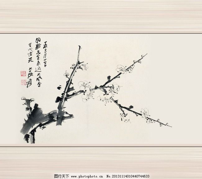 暗香来免费下载 毛笔画 梅花 木纹 水墨画 索亚移门素材 暗香来 梅花 水墨画 毛笔画 木纹 家居装饰素材