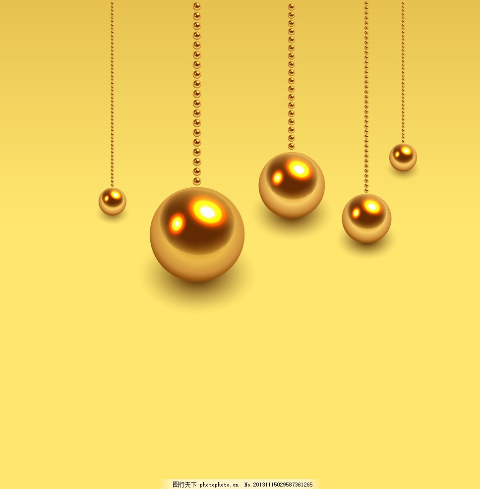 金色珠子,链 珠子链 坠 黄金 圣诞节 挂件 钢球-