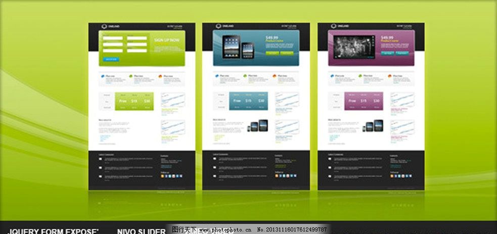 开发软件CSS3模板图片,电子产品 英文网站 欧