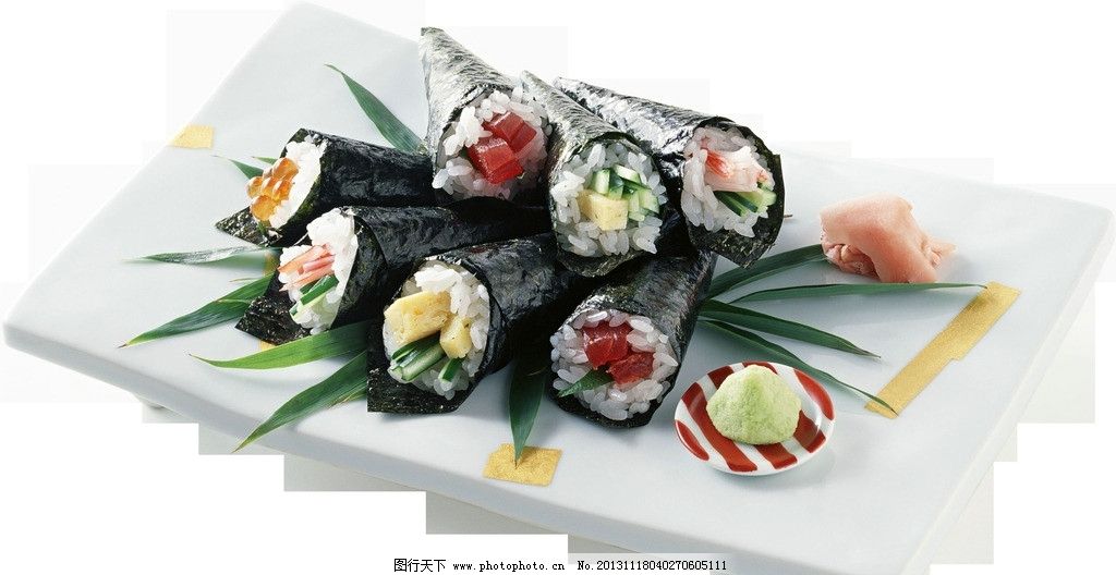 寿司图片,饭团 生鱼片 海鲜 大米 蔬菜 青菜 三文