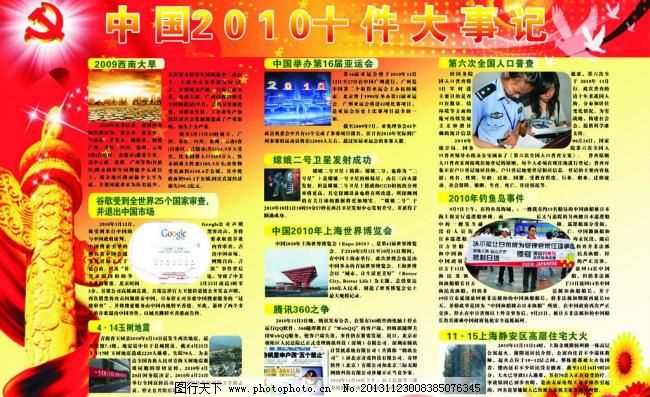 2010十大事件图片,党 广告设计 红色 展板 展板