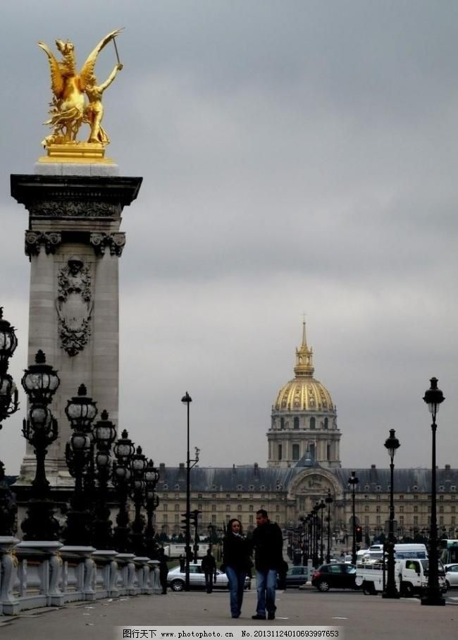 巴黎 亚历山大三世桥图片,道路 灯杆 国外旅游 