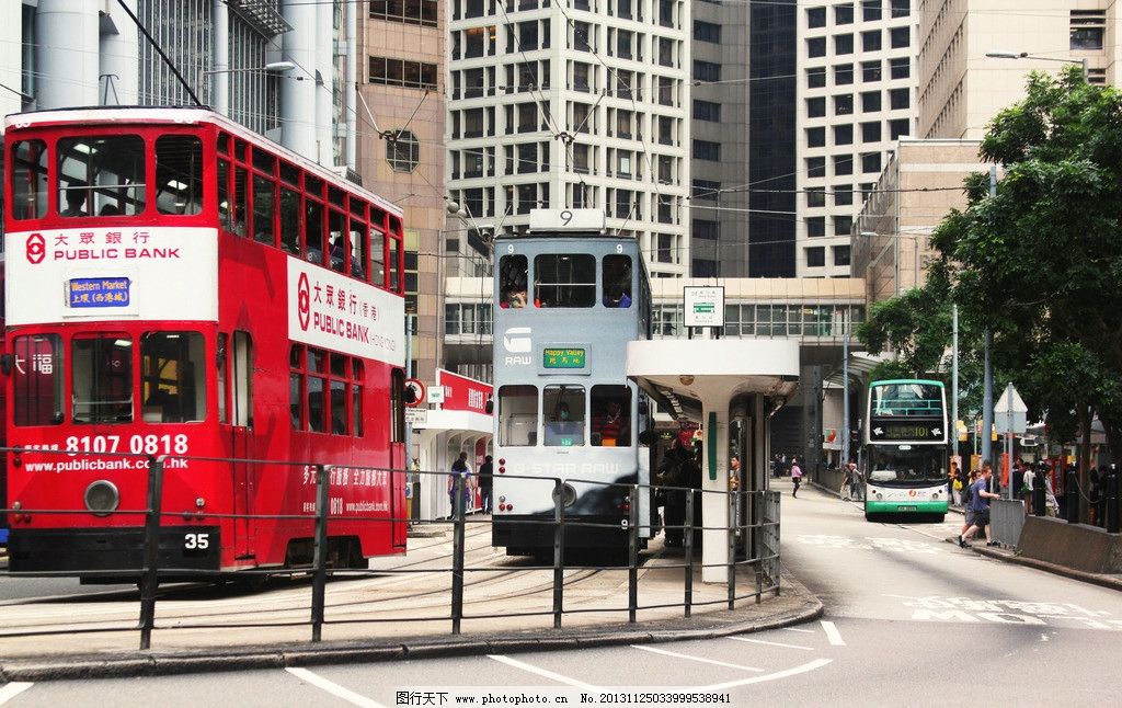 香港图片,城市 繁华 商业中心 闹市 双层巴士 国内旅游-图行天下图库