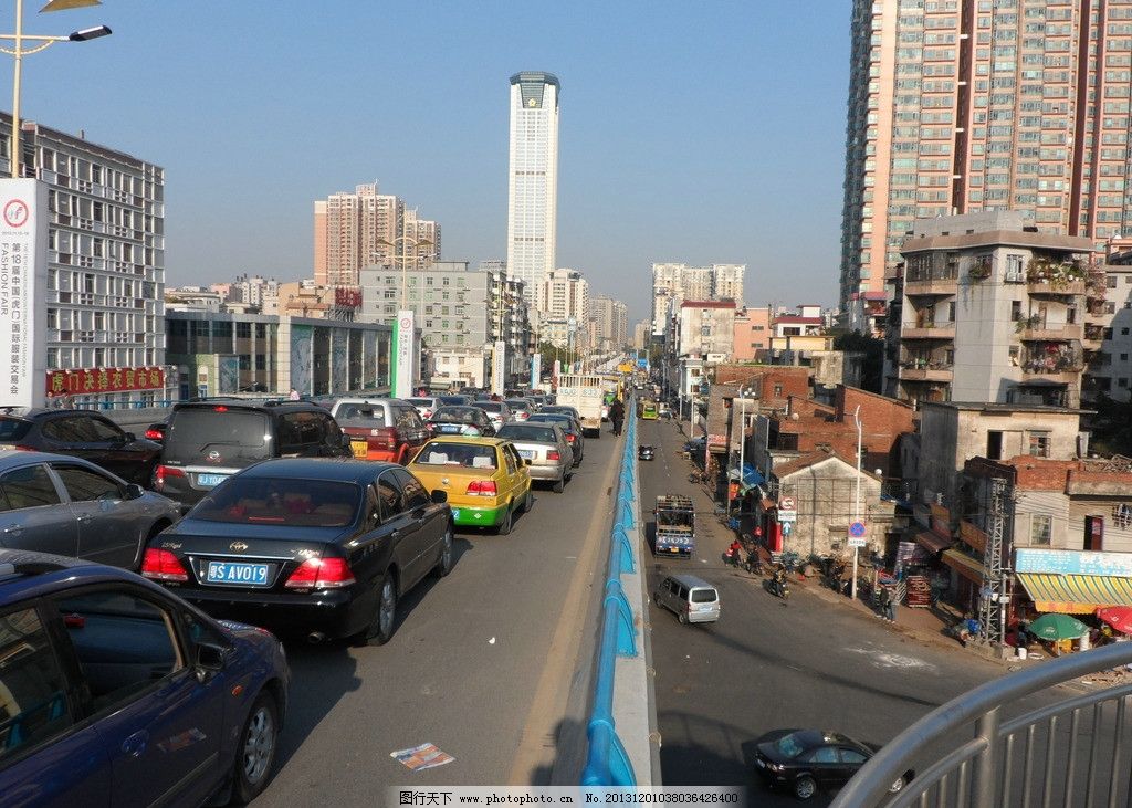 堵车图片,黄河时装大楼 建筑物 房子 堵塞 立交桥-图行天下图库
