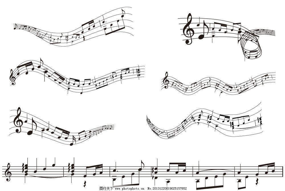 五线谱乐谱图片-音乐乐符-百图汇素材网