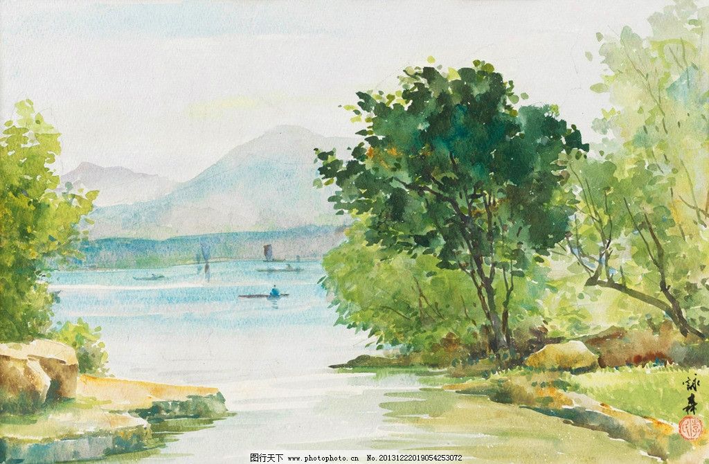 春色水彩画图片