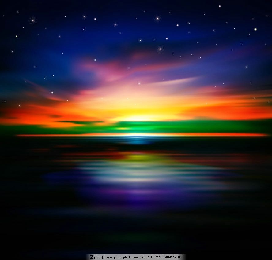 日出 日落 阳光 光芒 四射 天空 云彩 动感 光线 炫彩 绚丽 自然风景