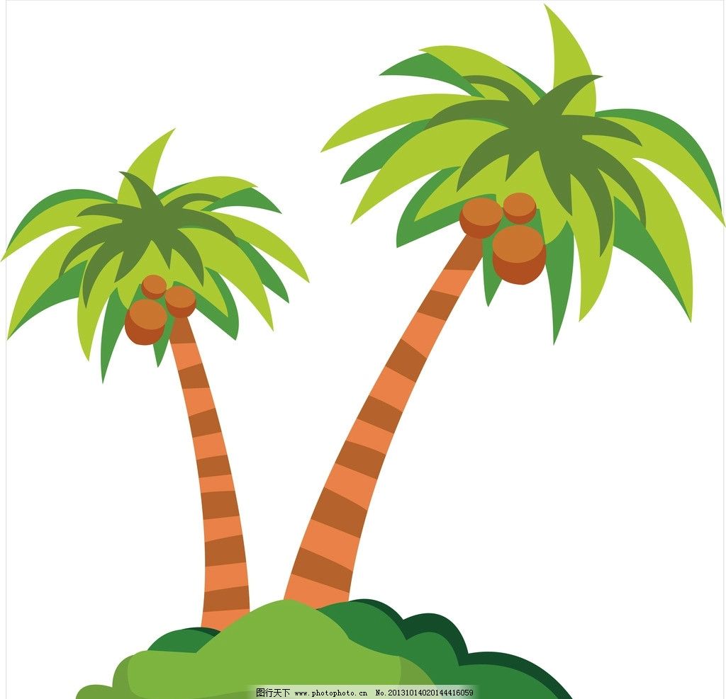 彩色椰子树简笔画图片 - 制作系手工网