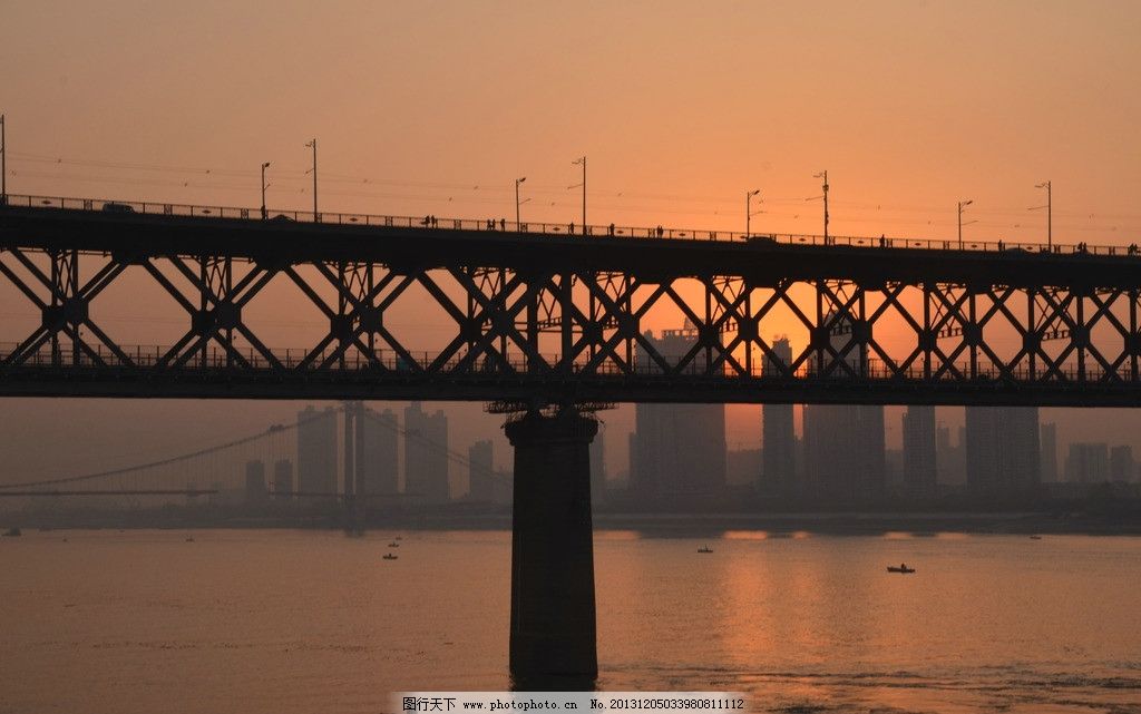 武汉长江大桥,武汉,长江大桥,黄昏,江汉,湖边,尼康,d7000,国内旅游,旅游摄影,摄影,300DPI,JPG