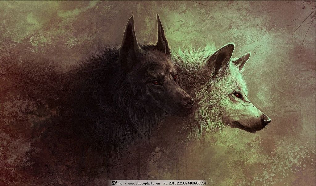 狼壁画狼壁纸图片 动物昆虫 自然风景 图行天下素材网